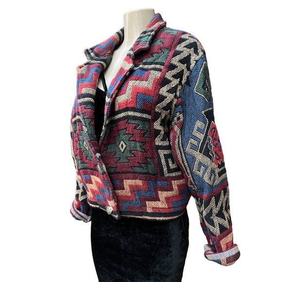 Unique Handmade Aztec Print Colorful Boho Jacket - Picture 6 of 11
